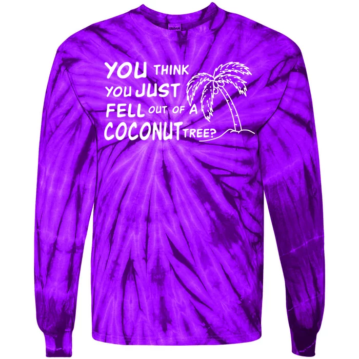 Funny Coconut Tree Kamala Harris Political Humor Tie-Dye Long Sleeve Shirt