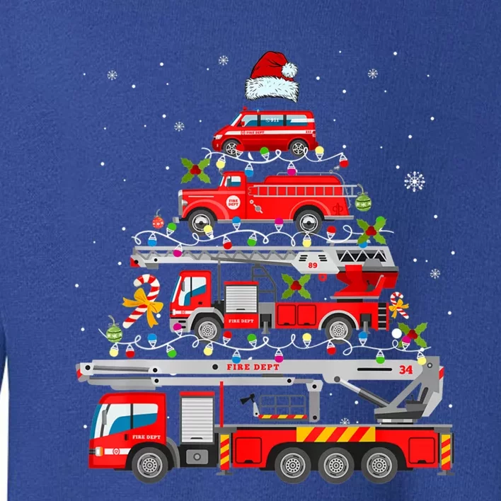 Firefighter Christmas Tree Fire Truck Fire Xmas Funny Gift Gift Toddler Sweatshirt