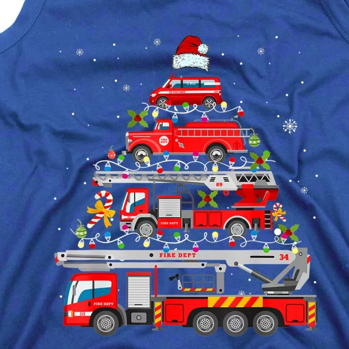 Firefighter Christmas Tree Fire Truck Fire Xmas Funny Gift Gift Tank Top