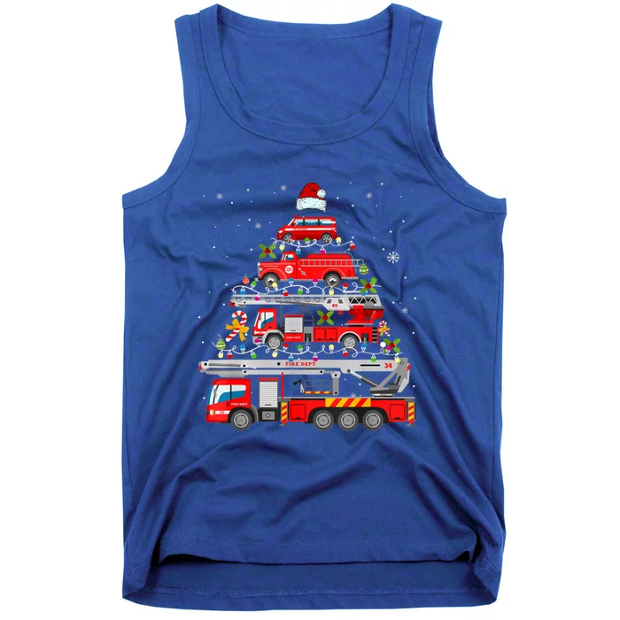 Firefighter Christmas Tree Fire Truck Fire Xmas Funny Gift Gift Tank Top