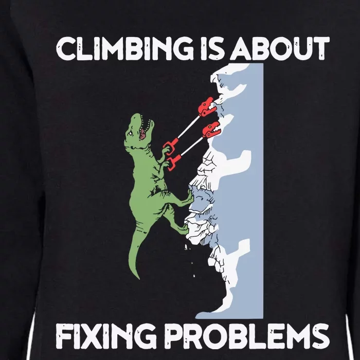 Funny Climbing TRex Rock Climber Dinosaur Tee Womens California Wash Sweatshirt