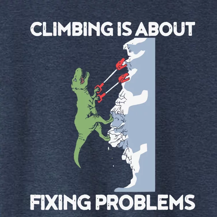 Funny Climbing TRex Rock Climber Dinosaur Tee Women's Crop Top Tee