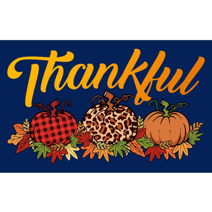 Funny Cute Thankful Pumpkins Red Leopard Plaid, Thankful Grateful Blessed Autumn Bumper Sticker