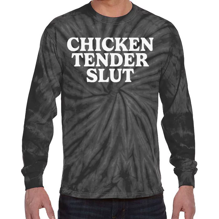 Funny Chicken Tender Slut Tie-Dye Long Sleeve Shirt