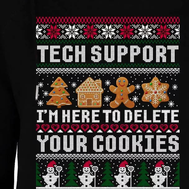 Funny Christmas Tech Support Shirt Computer Programmer Gift Womens Funnel Neck Pullover Hood