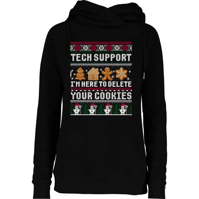 Funny Christmas Tech Support Shirt Computer Programmer Gift Womens Funnel Neck Pullover Hood