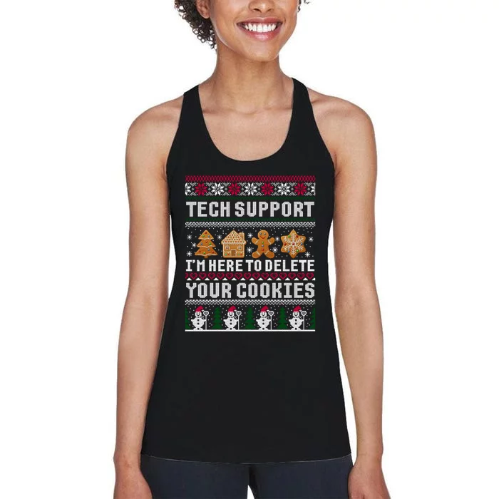 Funny Christmas Tech Support Shirt Computer Programmer Gift Women's Racerback Tank