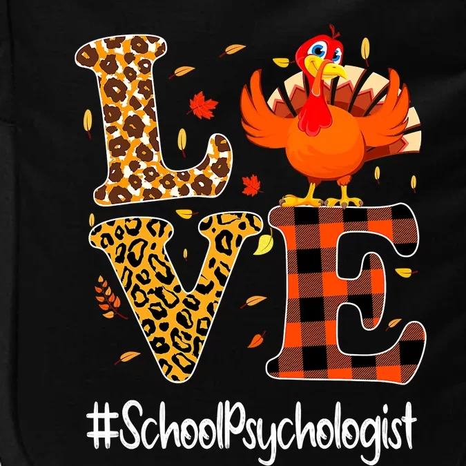 Funny Cute Thanksgiving School Psychologist Turkey Autumn Impact Tech Backpack