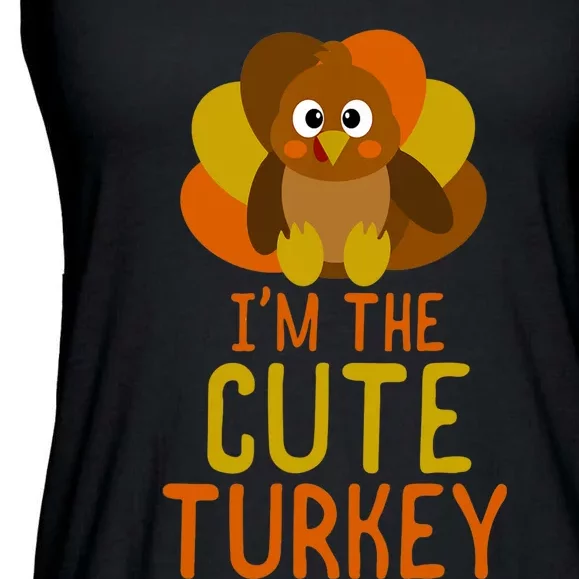 Funny Cute Turkey Family Matching Thanksgiving Ladies Essential Flowy Tank