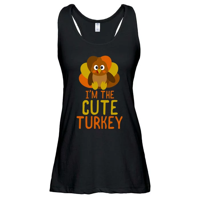 Funny Cute Turkey Family Matching Thanksgiving Ladies Essential Flowy Tank