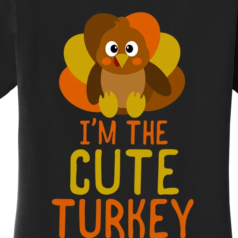 Funny Cute Turkey Family Matching Thanksgiving Women's T-Shirt