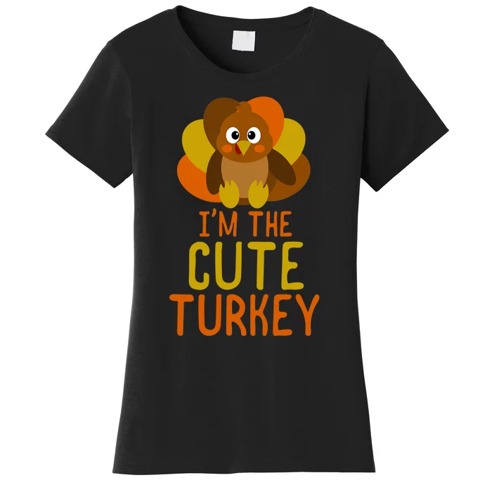 Funny Cute Turkey Family Matching Thanksgiving Women's T-Shirt