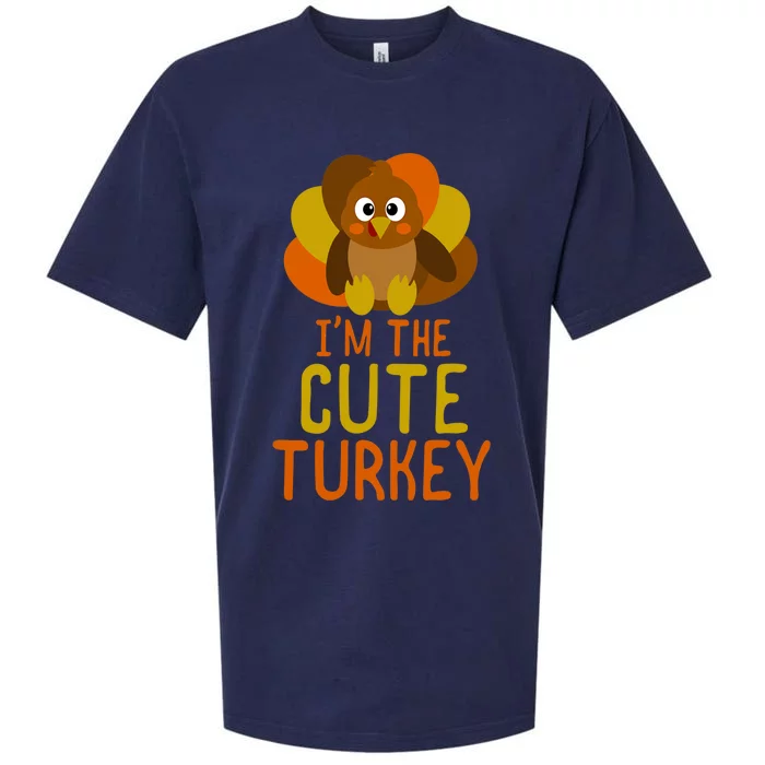 Funny Cute Turkey Family Matching Thanksgiving Sueded Cloud Jersey T-Shirt