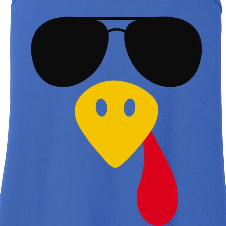 Funny Cool Turkey Face Gift Sunglasses Thanksgiving Day Gift Ladies Essential Tank