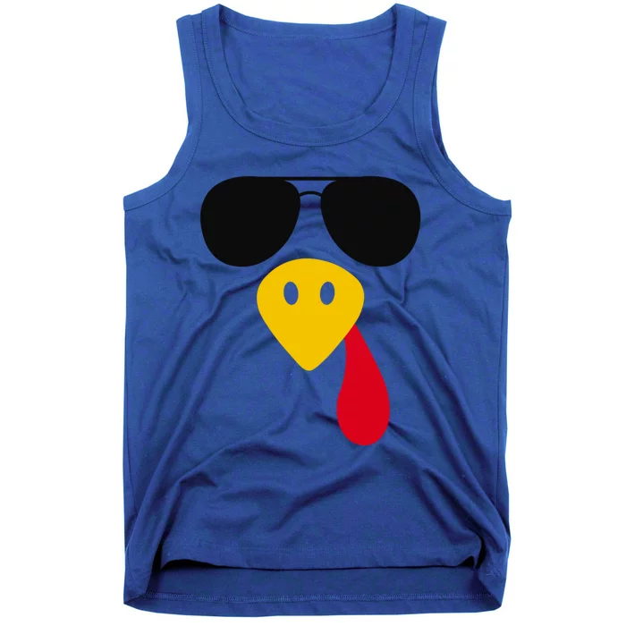 Funny Cool Turkey Face Gift Sunglasses Thanksgiving Day Gift Tank Top