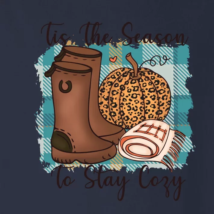 Funny Cute Tis The Season To Stay Cozy Fall Vibes Autumn Thanksgiving Toddler Long Sleeve Shirt