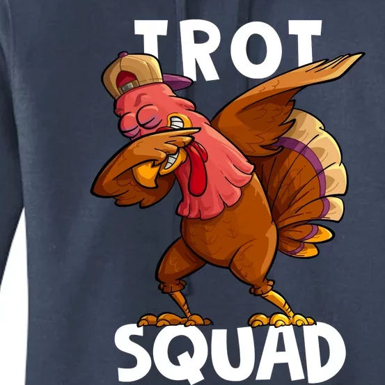 Funny Cute Trot Squad T Dabbing Turkey Marathon Running Matching Women's Pullover Hoodie