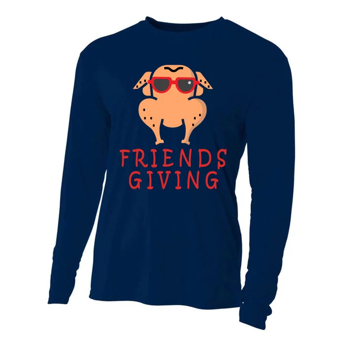 Friendsgiving Cool Thanksgiving Turkey Funny Cooling Performance Long Sleeve Crew