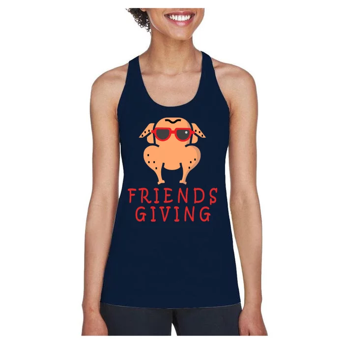 Friendsgiving Cool Thanksgiving Turkey Funny Women's Racerback Tank