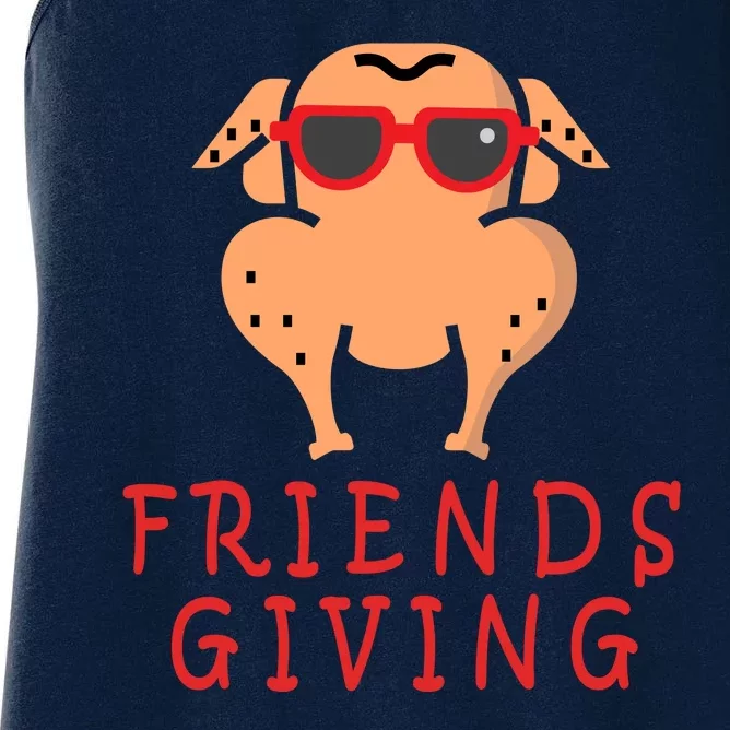 Friendsgiving Cool Thanksgiving Turkey Funny Women's Racerback Tank