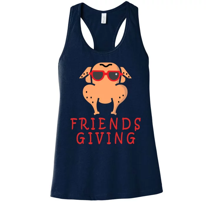 Friendsgiving Cool Thanksgiving Turkey Funny Women's Racerback Tank