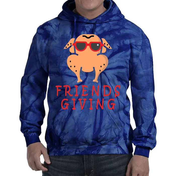 Friendsgiving Cool Thanksgiving Turkey Funny Tie Dye Hoodie