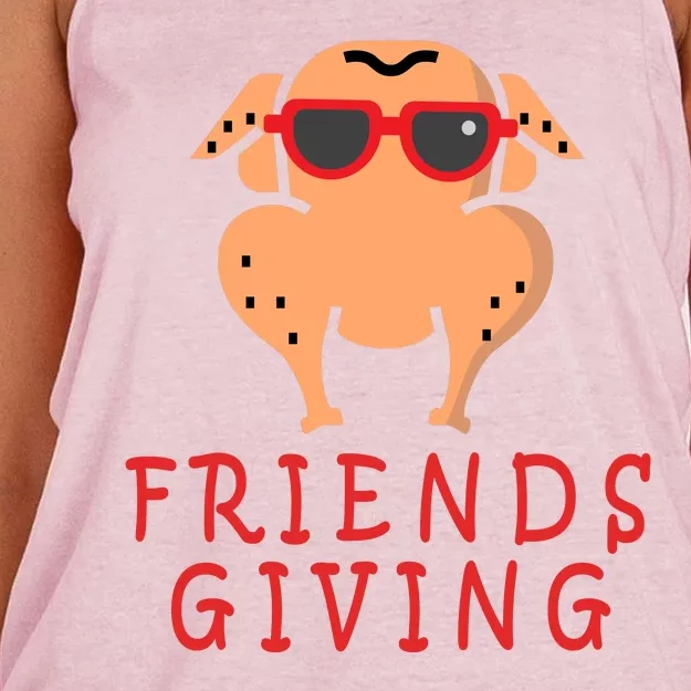 Friendsgiving Cool Thanksgiving Turkey Funny Women's Knotted Racerback Tank