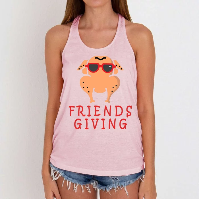 Friendsgiving Cool Thanksgiving Turkey Funny Women's Knotted Racerback Tank