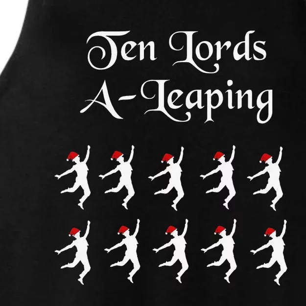 Funny Christmas Tee Shirt Lords A Leaping Tee Ladies Tri-Blend Wicking Tank