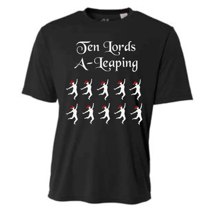 Funny Christmas Tee Shirt Lords A Leaping Tee Cooling Performance Crew T-Shirt