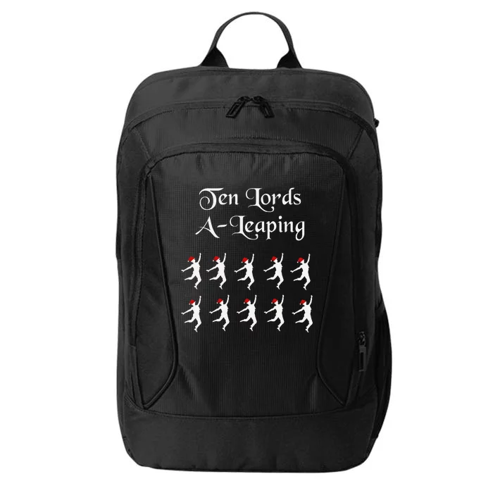 Funny Christmas Tee Shirt Lords A Leaping Tee City Backpack