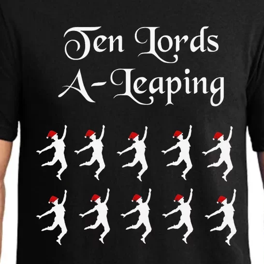 Funny Christmas Tee Shirt Lords A Leaping Tee Pajama Set