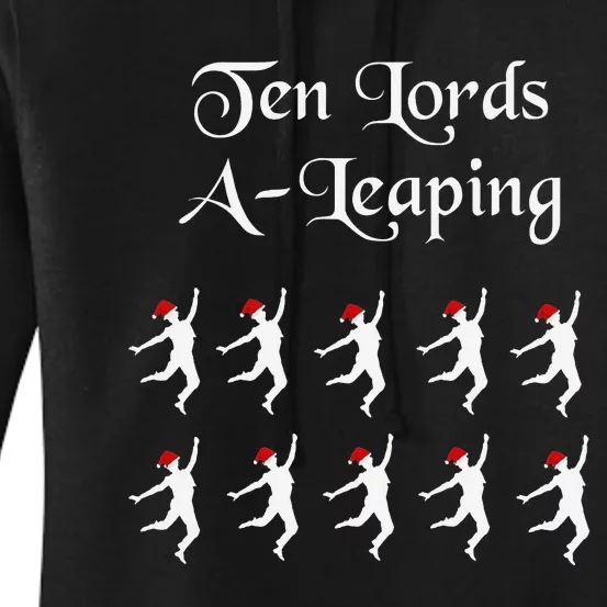 Funny Christmas Tee Shirt Lords A Leaping Tee Women's Pullover Hoodie