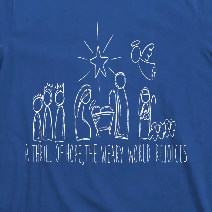 Family Christmas Thrill Of Hope The Weary World Rejoices T-Shirt