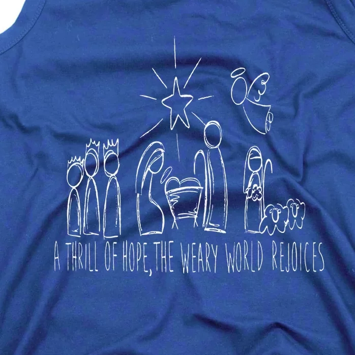 Family Christmas Thrill Of Hope The Weary World Rejoices Tank Top