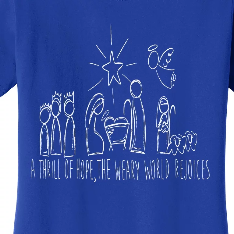 Family Christmas Thrill Of Hope The Weary World Rejoices Women's T-Shirt