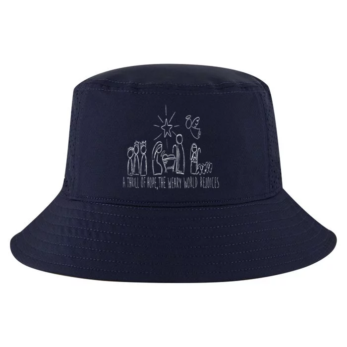 Family Christmas Thrill Of Hope The Weary World Rejoices Cool Comfort Performance Bucket Hat