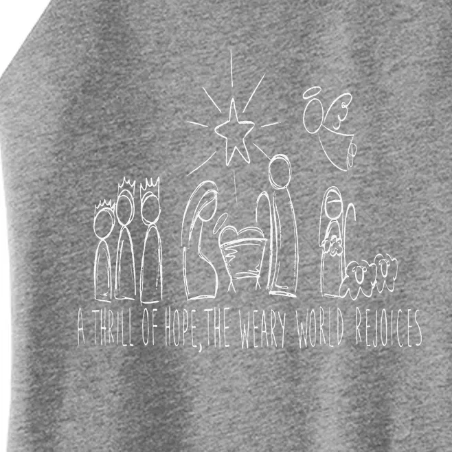 Family Christmas Thrill Of Hope The Weary World Rejoices Women’s Perfect Tri Rocker Tank