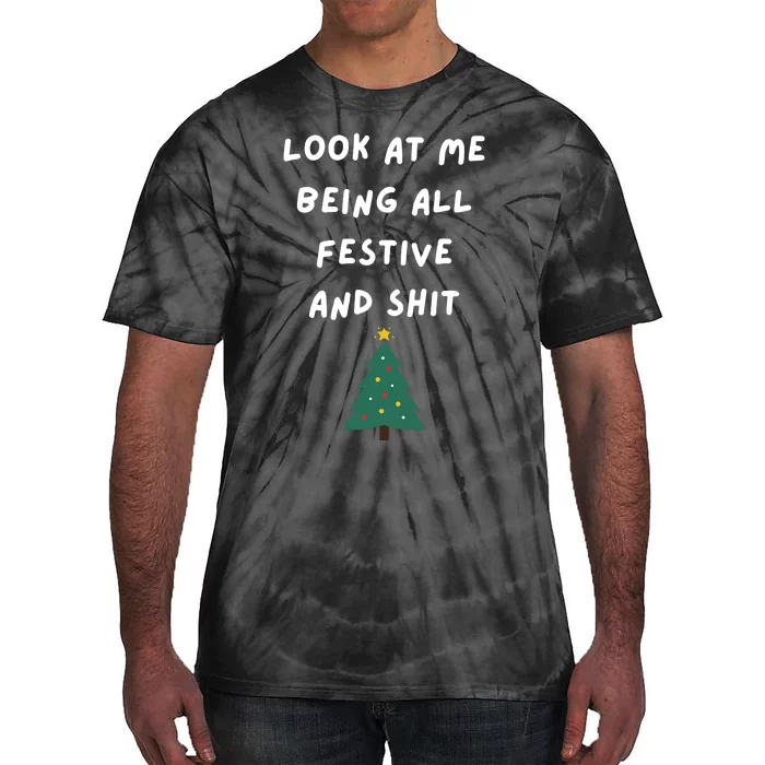 Funny Christmas Tree Gift Tie-Dye T-Shirt