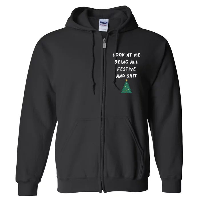 Funny Christmas Tree Gift Full Zip Hoodie