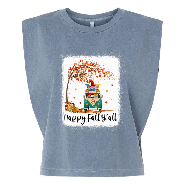 Funny Cute Tu Happy Fall Y'all Thanksgiving Gnome Lover Costume Autumn Gift Garment-Dyed Women's Muscle Tee