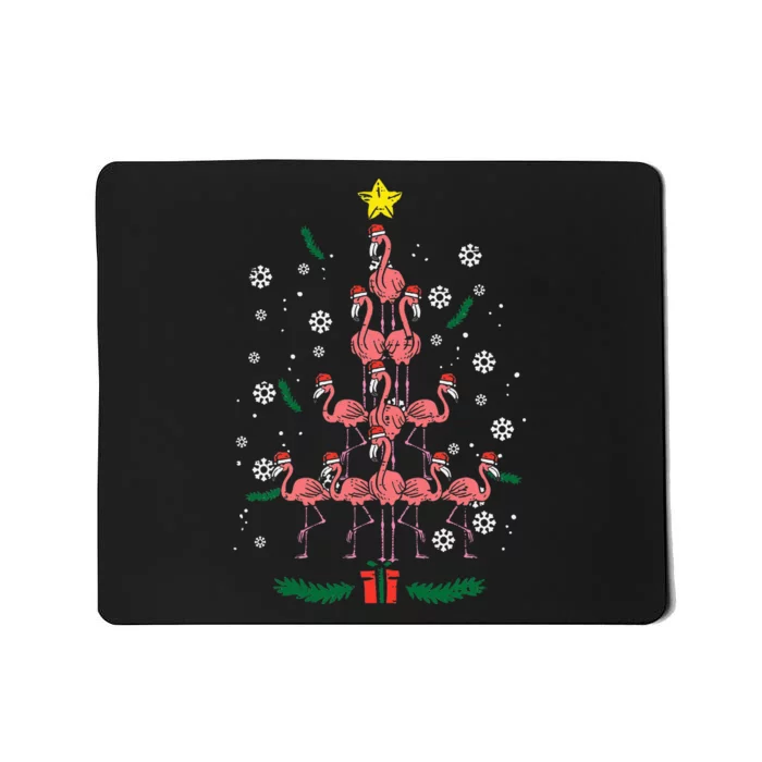 Flamingo Christmas Tree Bird Animal Xmas Mousepad