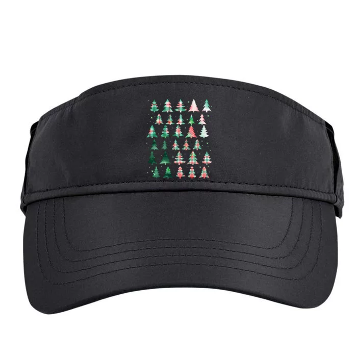 Festive Christmas Trees Patterns Mash Up Adult Drive Performance Visor