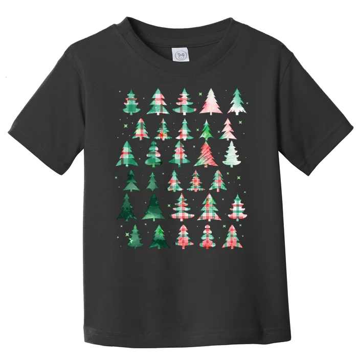 Festive Christmas Trees Patterns Mash Up Toddler T-Shirt