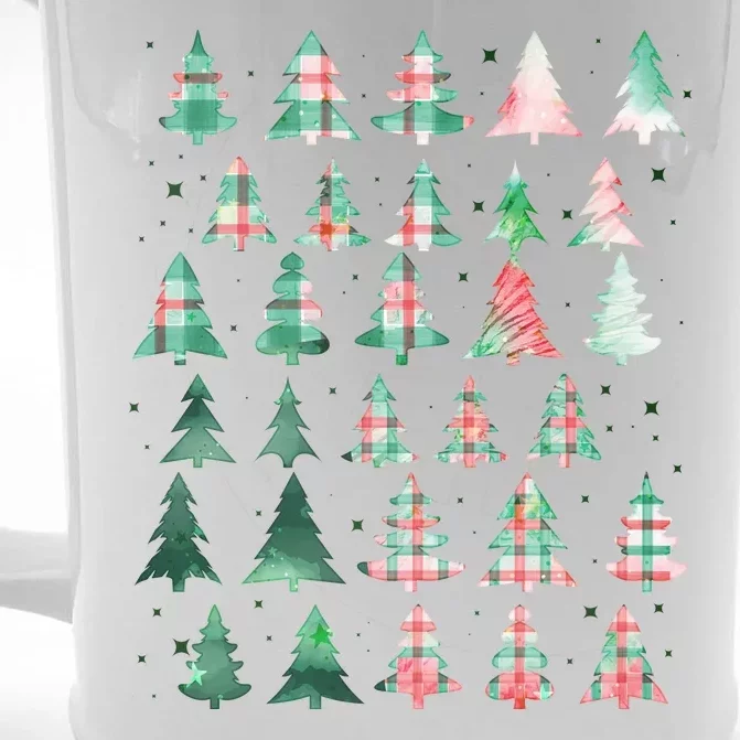 Festive Christmas Trees Patterns Mash Up Front & Back Beer Stein