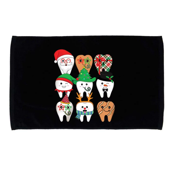 Funny Christmas Teeth Dental Hygiene Dental Squad Gift Microfiber Hand Towel