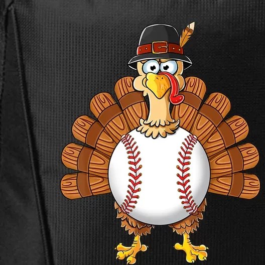 Funny Cute Turkey Baseball Thanksgiving Thankful Boys Gift City Backpack