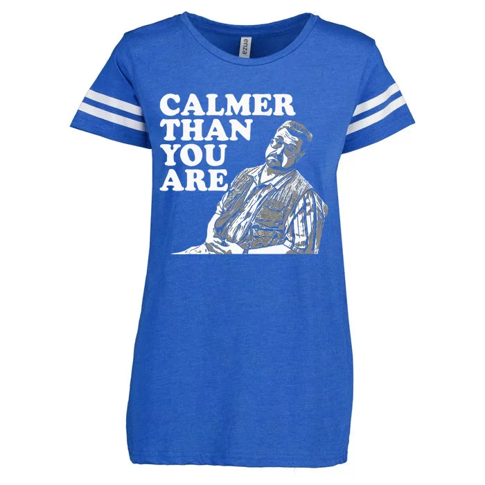 Funny Calmer Than You Are Enza Ladies Jersey Football T-Shirt