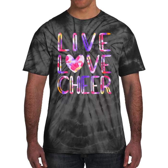 Funny Cheerleading Tie Dye Cheer Love Cheer Mom Tie-Dye T-Shirt