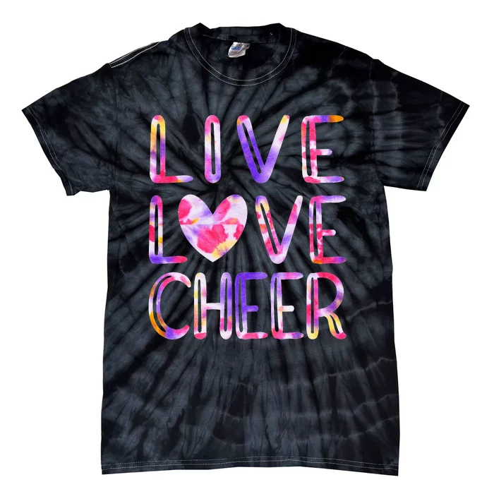 Funny Cheerleading Tie Dye Cheer Love Cheer Mom Tie-Dye T-Shirt